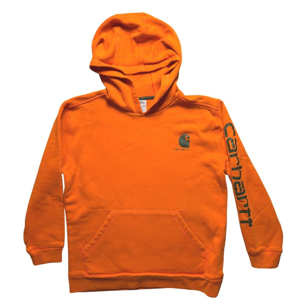 Carhartt Hoodie Orange Youth Sweatshirt Hoodie Size‎ Lg 14/16 Hunter Safety Logo